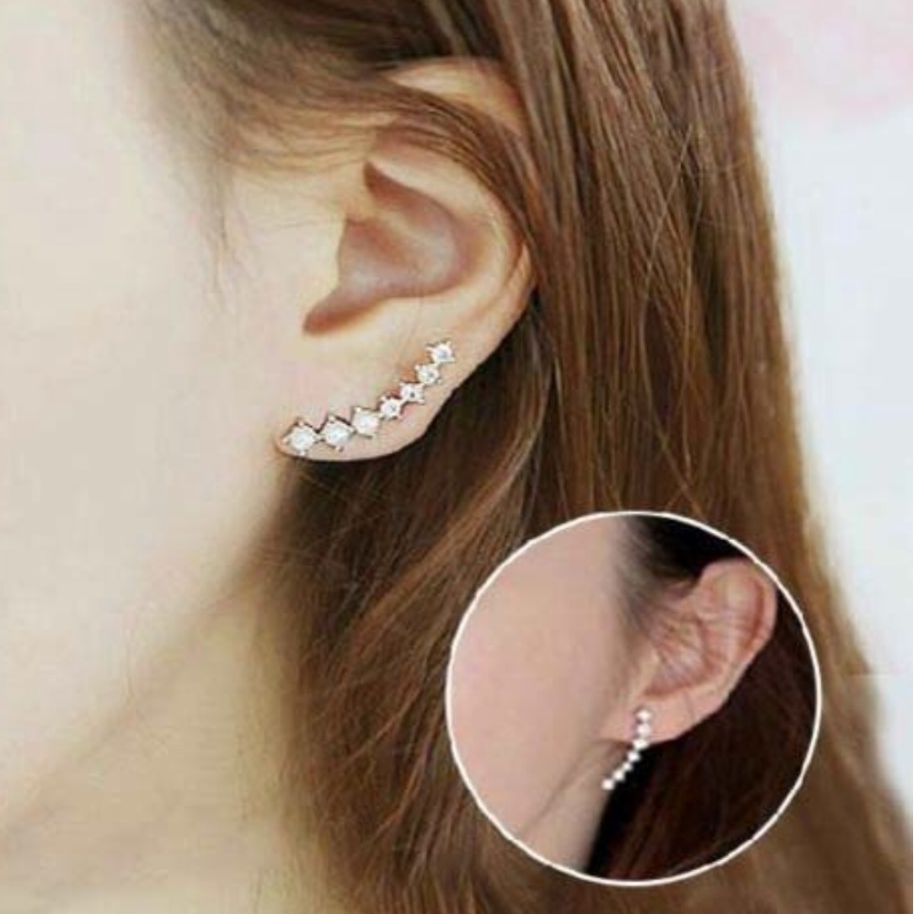 Rhinestone Climber/Crawler Earring - Picture 1 of 2